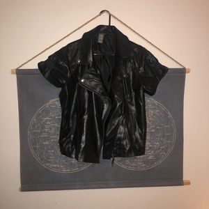 Dots Short Sleeve Leather Style Jacket 1X